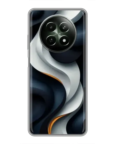 Чехол для Realme 12 5G с картинкой «Объемные черно-белые ленты» Чехол для Realme 12 5G с картинкой «Объемные черно-белые ленты»