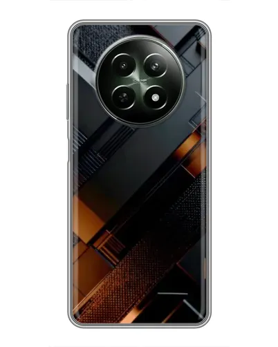 Чехол для Realme 12 5G с картинкой «Черные геометрические блоки» Чехол для Realme 12 5G с картинкой «Черные геометрические блоки»