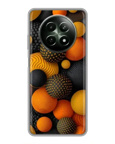 Чехол для Realme 12 5G с картинкой «Объемные оранжевые сферы» Чехол для Realme 12 5G с картинкой «Объемные оранжевые сферы»