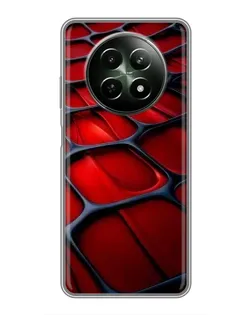 Чехол для Realme 12 5G с картинкой «Красная глянцевая сетка»