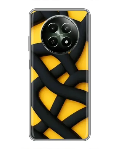 Чехол для Realme 12 5G с картинкой «Черное желтое переплетение» Чехол для Realme 12 5G с картинкой «Черное желтое переплетение»