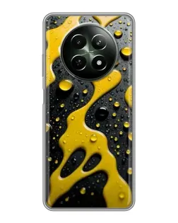 Чехол для Realme 12 5G с картинкой «Жидкое желтое золото»
