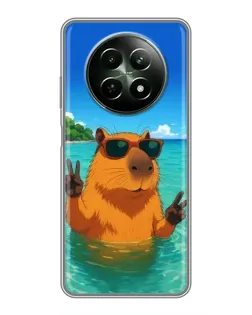 Чехол для Realme 12 5G с картинкой «Морская капибара»