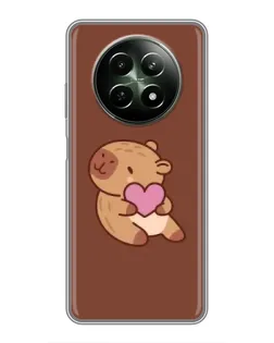 Чехол для Realme 12 5G с картинкой «Капибара с сердцем»