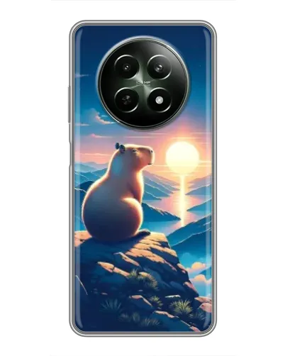 Чехол для Realme 12 5G с картинкой «Закат солнца с капибарой» Чехол для Realme 12 5G с картинкой «Закат солнца с капибарой»