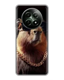 Чехол для Realme 12 5G с картинкой «Капибара золотая цепь»