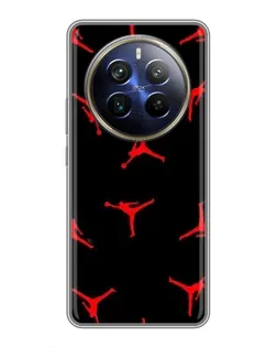 Чехол для Realme 12 Plus с картинкой «Jordan Red Pattern» Чехол для Realme 12 Plus с картинкой «Jordan Red Pattern»
