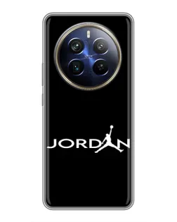 Чехол для Realme 12 Plus с картинкой «Jordan White Logo»