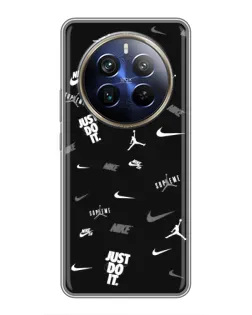 Чехол для Realme 12 Plus с картинкой «Nike Black Pattern»