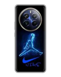 Чехол для Realme 12 Plus с картинкой «Jordan Neon Blue»