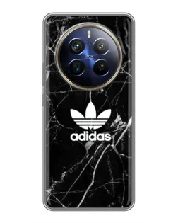 Чехол для Realme 12 Plus с картинкой «Белый мрамор Adidas»