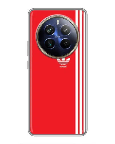 Чехол для Realme 12 Plus с картинкой «Красный минимализм Adidas»