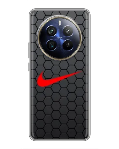 Чехол для Realme 12 Plus с картинкой «Nike — карбоновая сетка»