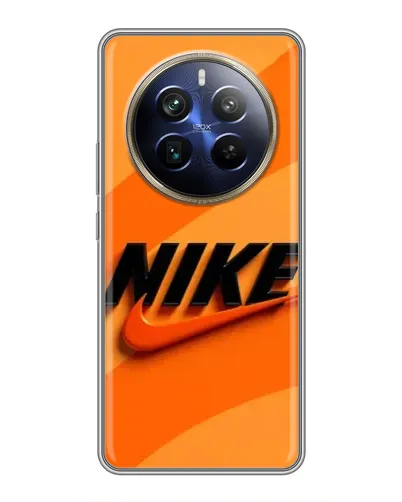Чехол для Realme 12 Plus с картинкой «Оранжевый драйв Nike»