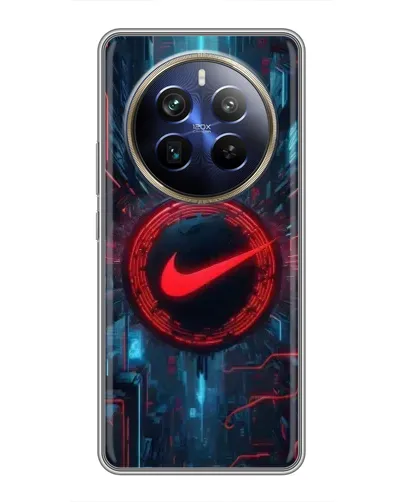 Чехол для Realme 12 Plus с картинкой «Техногенный стиль Nike»