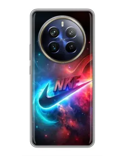 Чехол для Realme 12 Plus с картинкой «Огненный логотип Nike»
