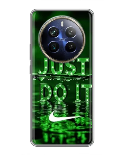 Чехол для Realme 12 Plus с картинкой «Зеленый неоновый Nike»