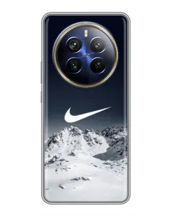 Чехол для Realme 12 Plus с картинкой «Nike — зимние горы»