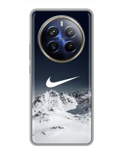 Чехол для Realme 12 Plus с картинкой «Nike — зимние горы»