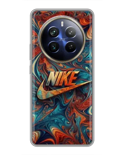 Чехол для Realme 12 Plus с картинкой «Nike в абстракции»