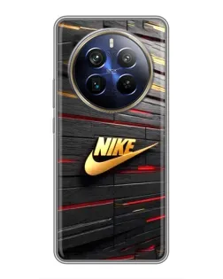 Чехол для Realme 12 Plus с картинкой «Золотой Nike на металле»