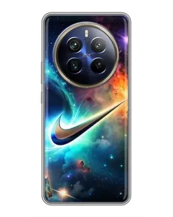 Чехол для Realme 12 Plus с картинкой «Космический Nike Swoosh»