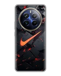 Чехол для Realme 12 Plus с картинкой «Nike — эффект разломов»
