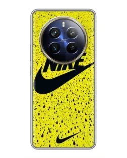 Чехол для Realme 12 Plus с картинкой «Желтый текстурный Nike»