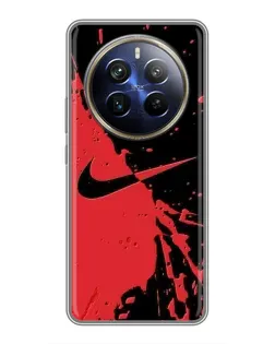 Чохол для Realme 12 Plus з картинкою «Червоні бризки Nike»