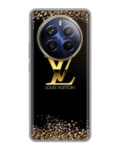 Чехол для Realme 12 Plus с картинкой «LV — золотые искры»