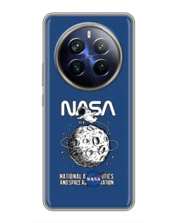 Чехол для Realme 12 Plus с картинкой «NASA — лунная миссия»