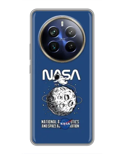 Чехол для Realme 12 Plus с картинкой «NASA — лунная миссия»