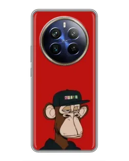 Чехол для Realme 12 Plus с картинкой «Bored Ape — красный фон» Чехол для Realme 12 Plus с картинкой «Bored Ape — красный фон»