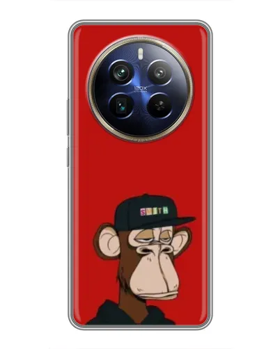 Чехол для Realme 12 Plus с картинкой «Bored Ape — красный фон»