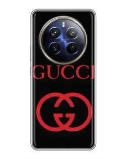 Чехол для Realme 12 Plus с картинкой «Gucci — красный логотип»