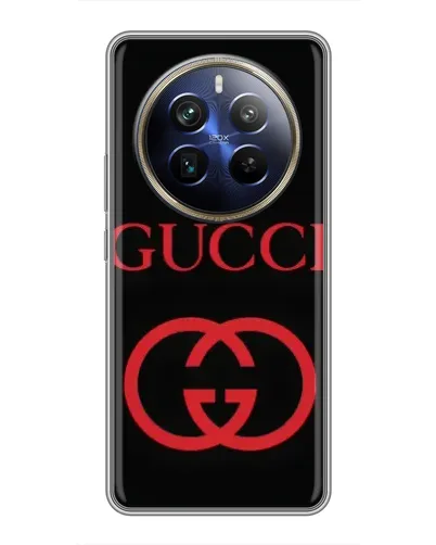 Чехол для Realme 12 Plus с картинкой «Gucci — красный логотип»