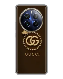 Чехол для Realme 12 Plus с картинкой «Gucci — золотая бабочка»