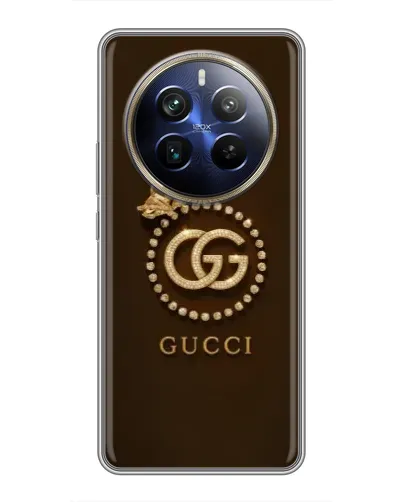 Чехол для Realme 12 Plus с картинкой «Gucci — золотая бабочка»
