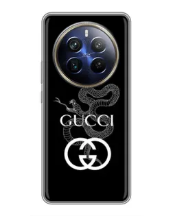 Чехол для Realme 12 Plus с картинкой «Gucci — серебряная змея»