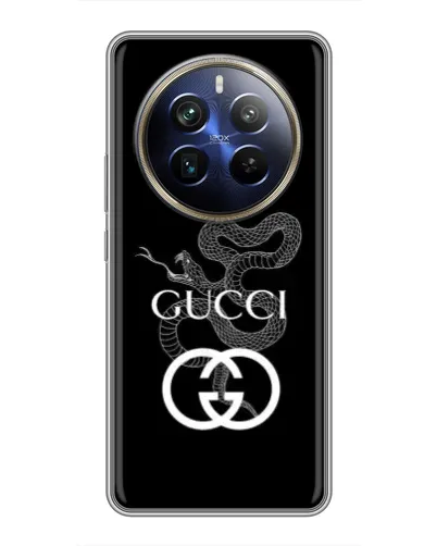 Чехол для Realme 12 Plus с картинкой «Gucci — серебряная змея»