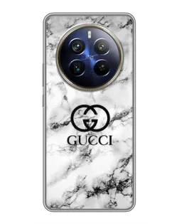 Чехол для Realme 12 Plus с картинкой «Gucci — мраморный шик»