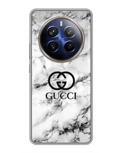 Чехол для Realme 12 Plus с картинкой «Gucci — мраморный шик»