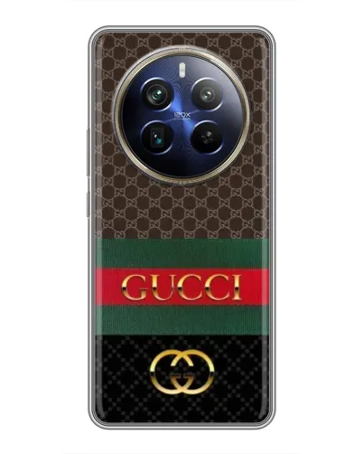 Чехол для Realme 12 Plus с картинкой «Gucci — брендированный десерт»