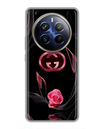 Чехол для Realme 12 Plus с картинкой «Gucci — неоновая роза»