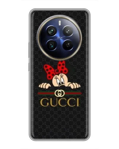 Чехол для Realme 12 Plus с картинкой «Минни Маус Gucci — черный»