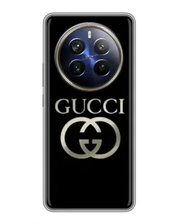 Чохол для Realme 12 Plus з картинкою «Gucci — золото на чорному»