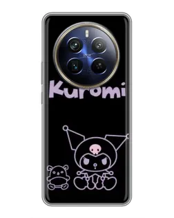 Чехол для Realme 12 Plus с картинкой «Kuromi — черный минимализм»