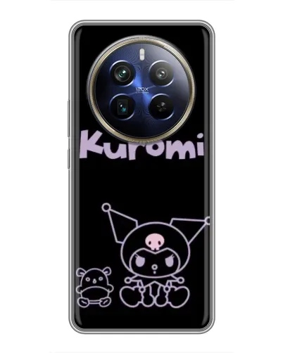 Чехол для Realme 12 Plus с картинкой «Kuromi — черный минимализм»