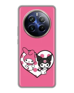 Чехол для Realme 12 Plus с картинкой «Kuromi и My Melody»