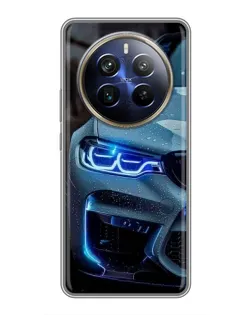 Чехол для Realme 12 Plus с картинкой «Взгляд BMW с синими фарами»